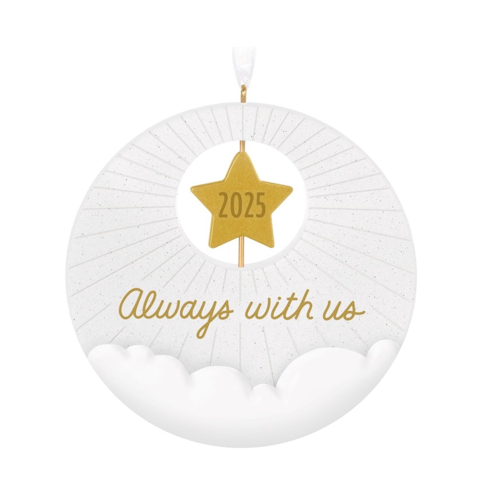 Hallmark Keepsake 2025 Always With Us Memorial Christmas Ornament Gold Star
